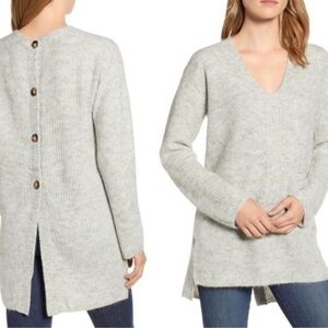 J. Crew Point Sur button back marled tunic angora wool blend XS